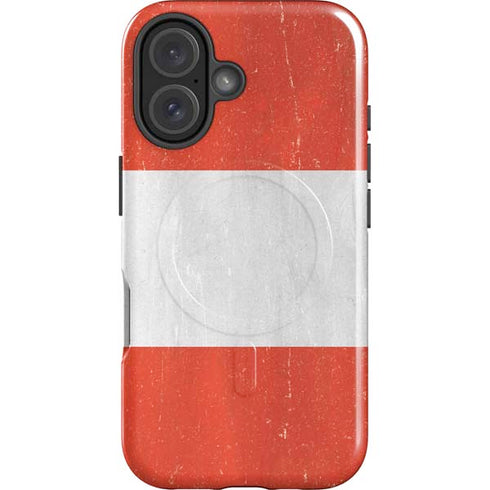 Distressed Austria Flag iPhone 16 Plus Magsafe Impact Case